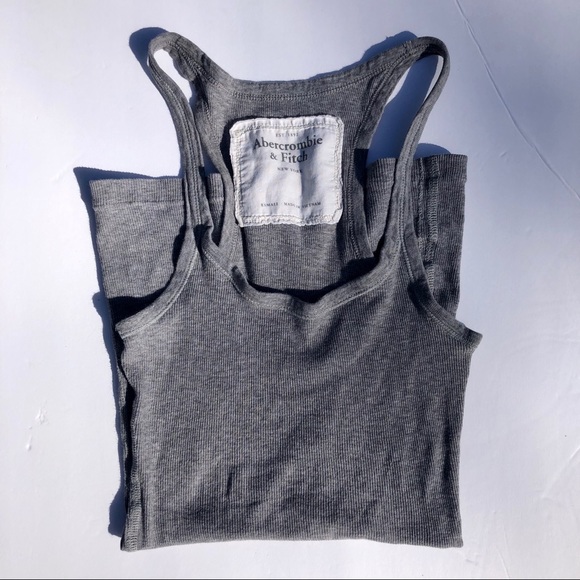 Abercrombie & Fitch Tops - ☀️A&F >> 3/$15 Grey Ribbed Tank Top